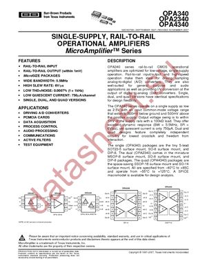 OPA2340EA/250 datasheet  